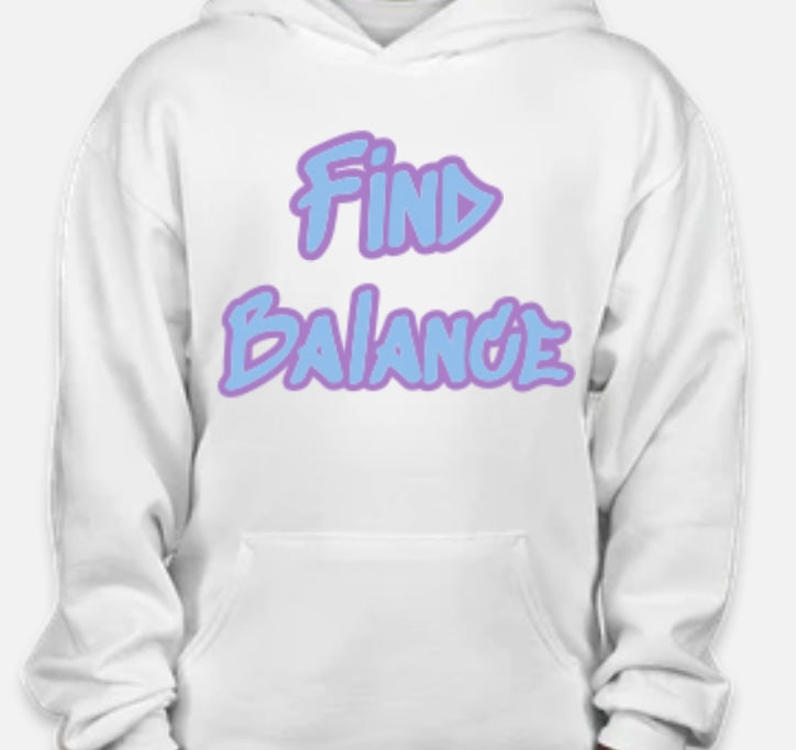 White Youth Find Balance Hoodie