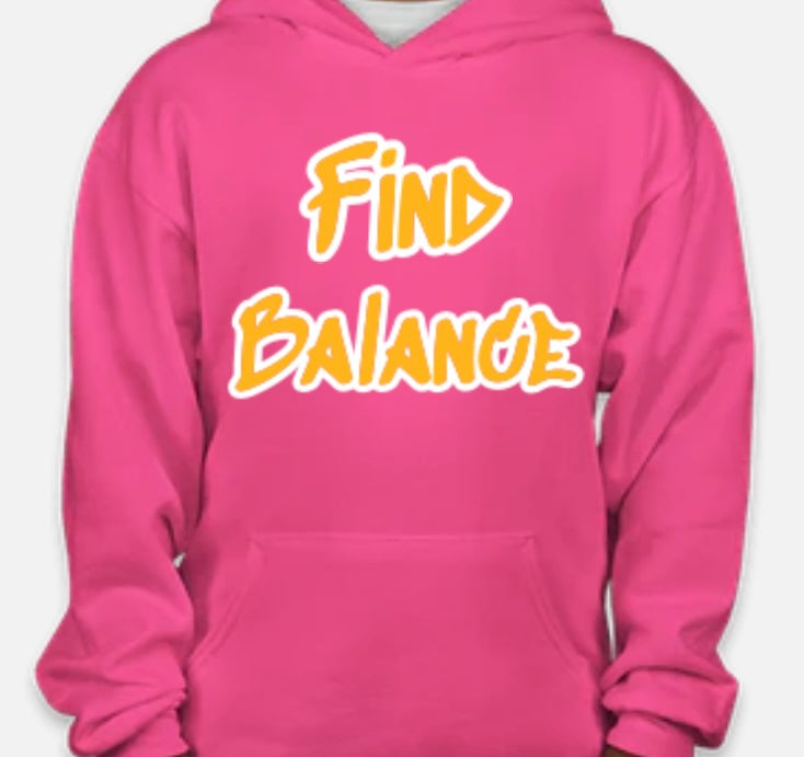 Hot Pink Youth Find Balance Hoodie