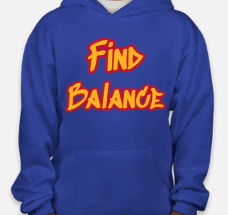 Royal Blue Youth Find Balance Hoodie