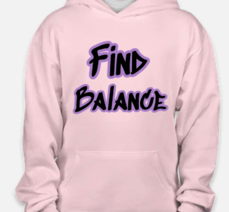 Light Pink Youth Find Balance Hoodie